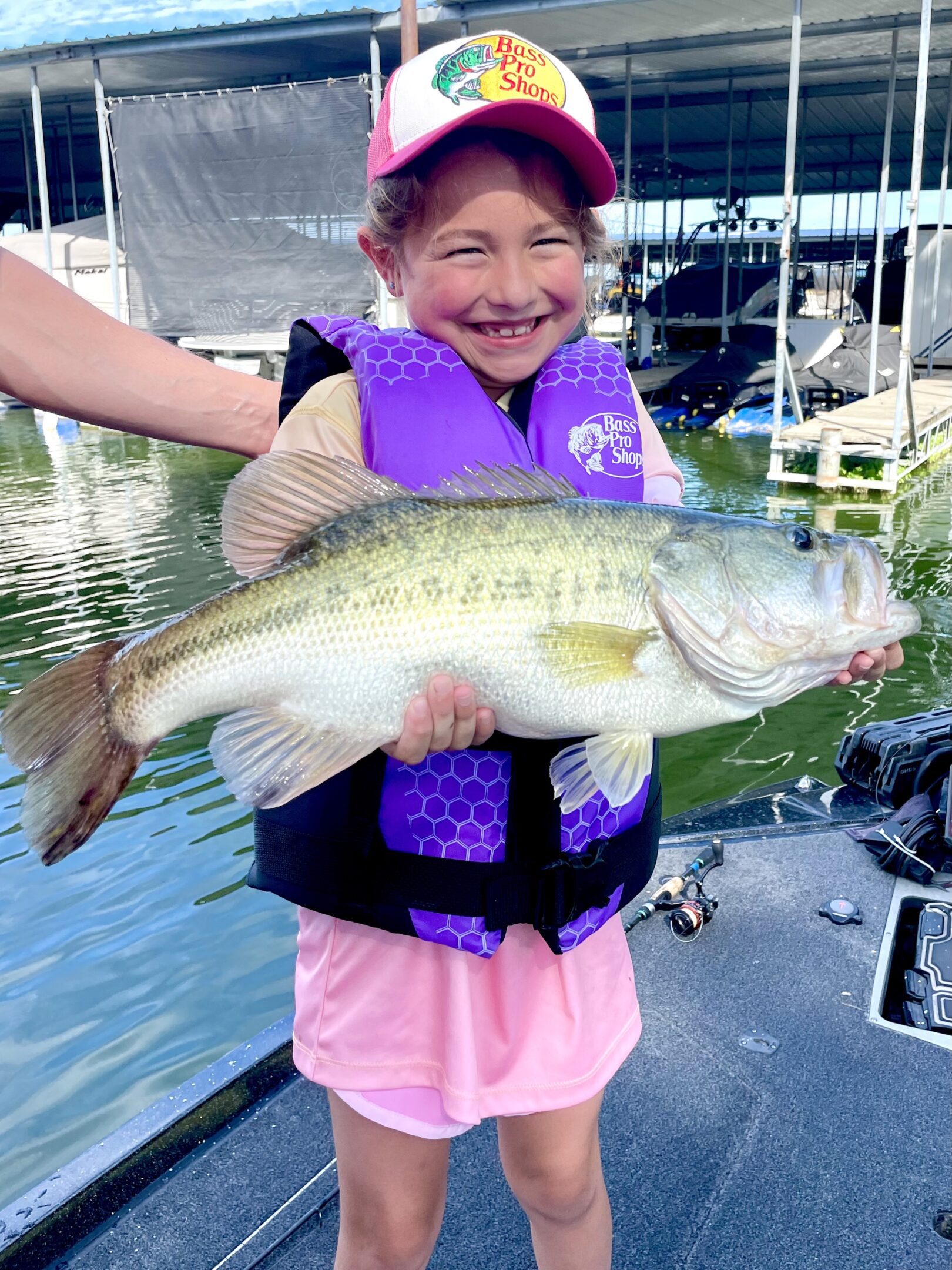 Smiling girl with big catch